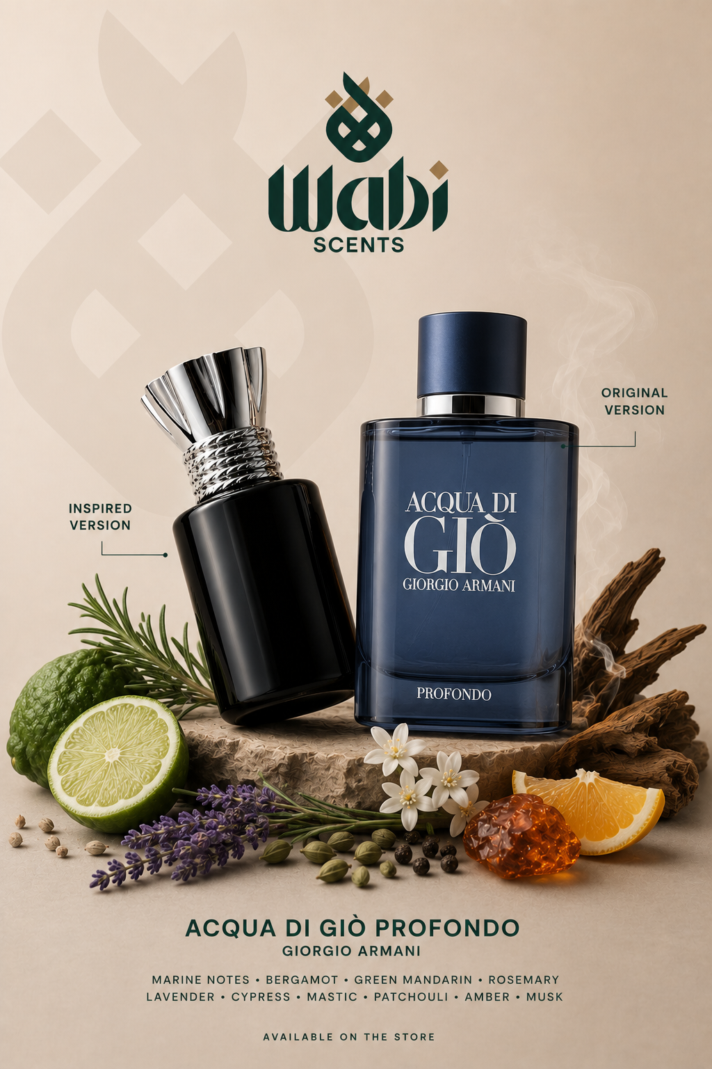 Acqua di Giò Profondo Inspired Perfume Oil for Men - Aromatic Fougere Fragrance